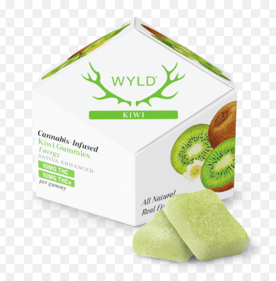 WYLD KIWI GUMMIES ENERGY 100 MG THC 100MG THCV PER GUMMIY SATIVA