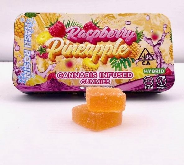 100mg Raspberry Pineapple (Hybrid) Hash Rosin Gummies - Muha Meds