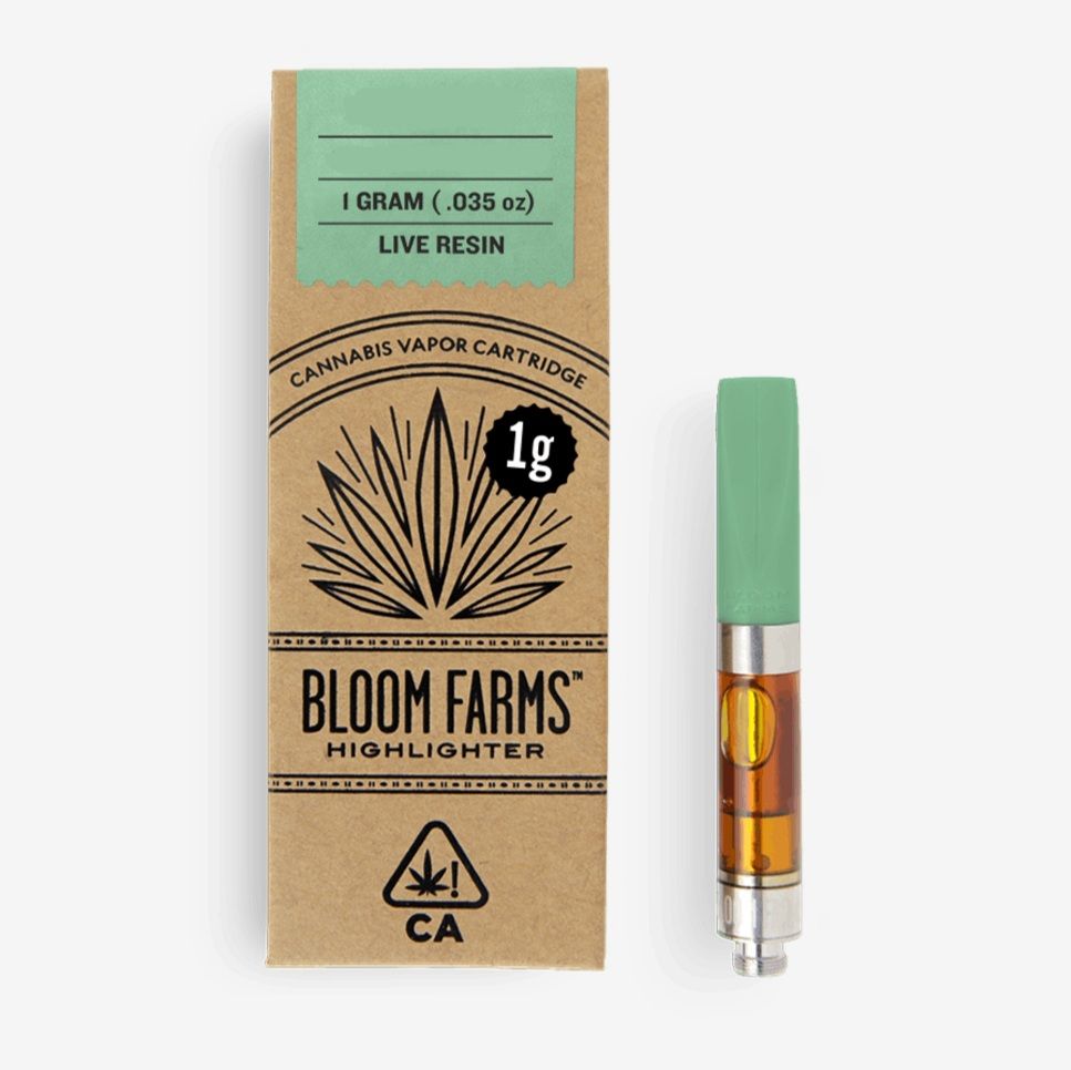 E. Bloom Farms 1g THC Live Resin Vape Cartridge Banana Kush (H)
