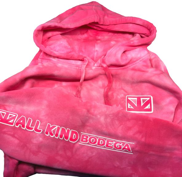 All Kind Bodega Hoodie (Tye Dye Pink) L
