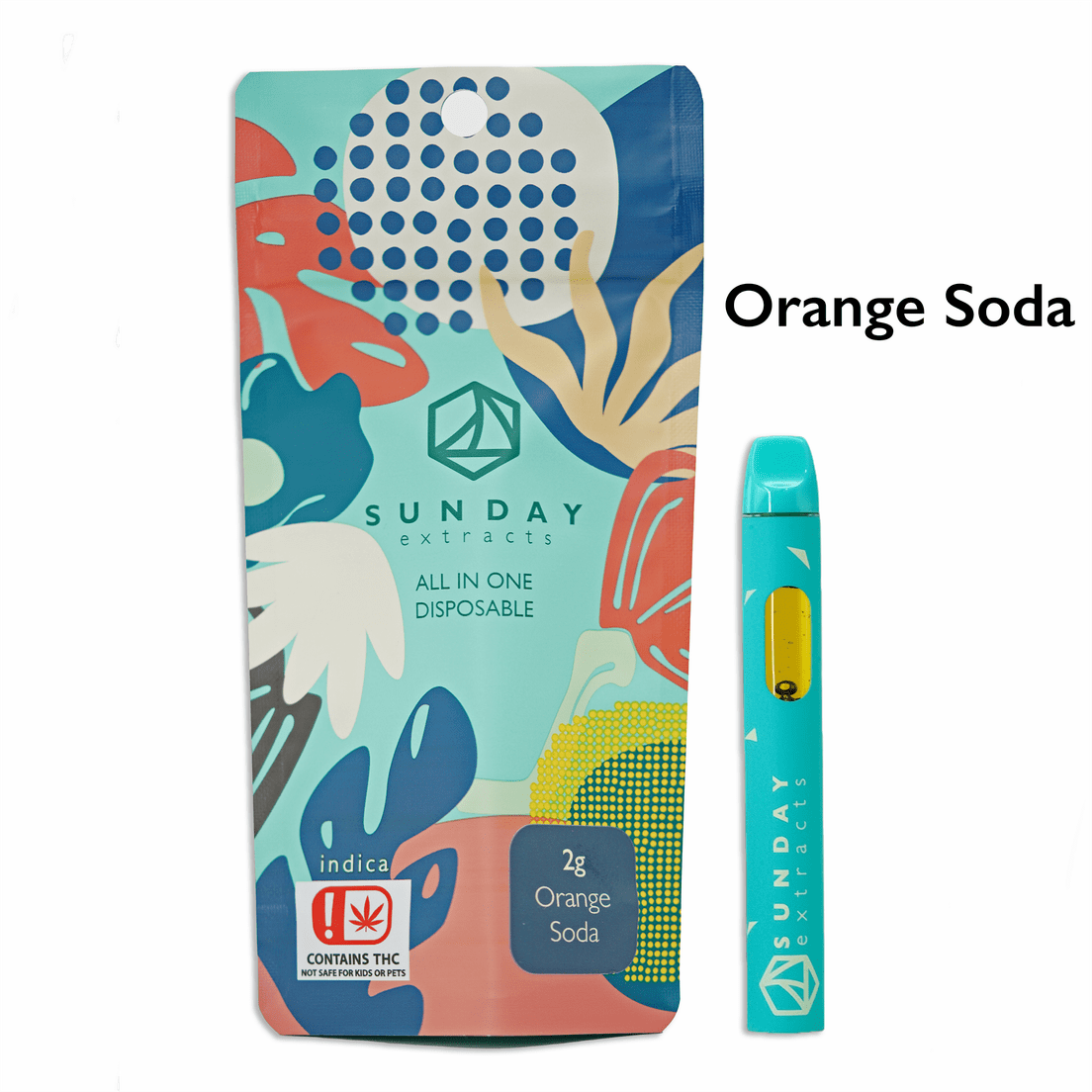 SUNDAY EXTRACTS ORANGE SODA DISPOSABLE 2G
