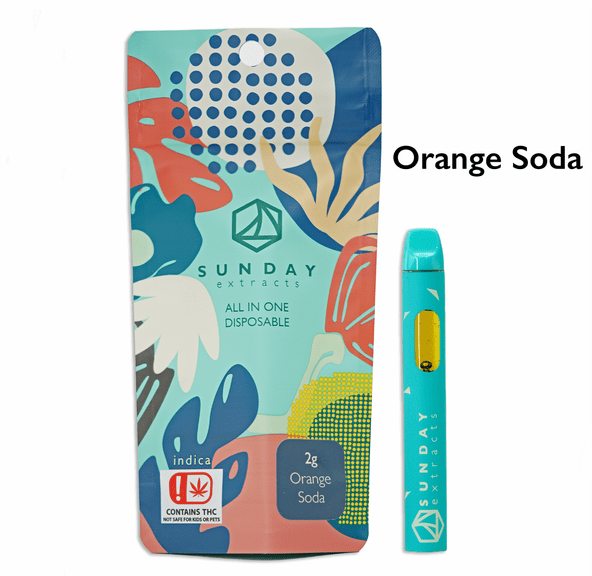 SUNDAY EXTRACTS ORANGE SODA DISPOSABLE 2G