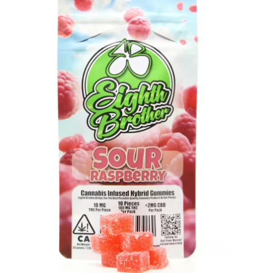 Sour Raspberry Gummies 10 pack (100mg)