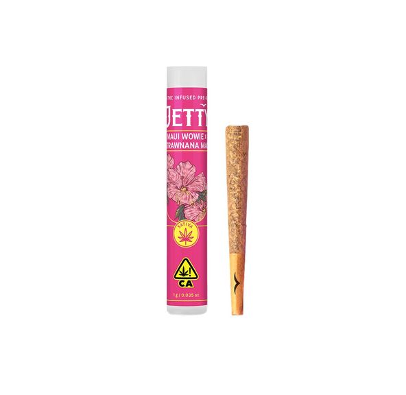 Jetty High THC Infused Pre-roll Maui Wowie x Strawnana Mac 1g