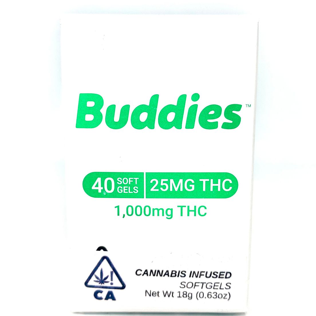 Buddies - THC 25mg Capsule 40pc - 1000mg