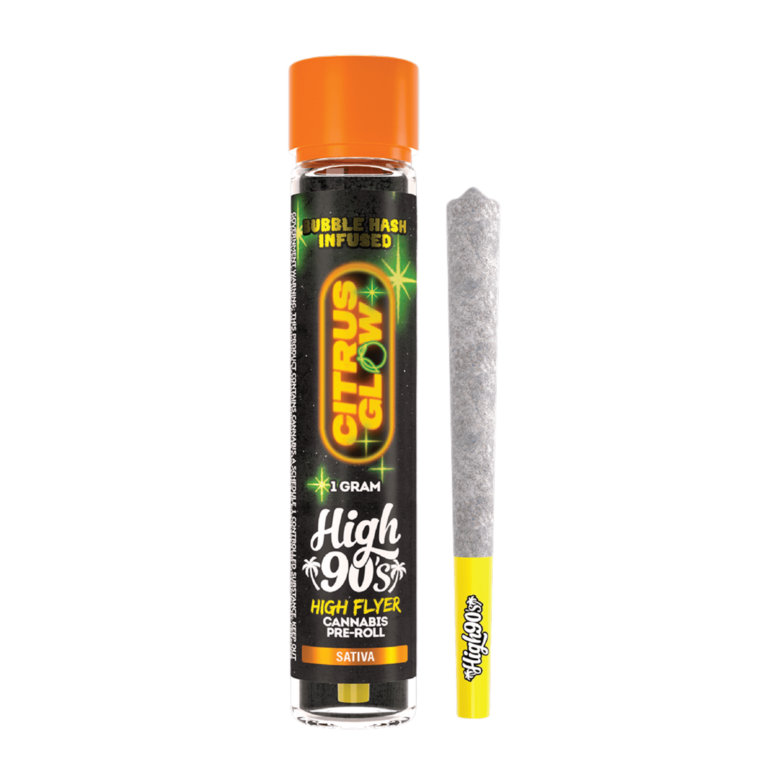 High 90s | Infused Preroll | 1g | Bubble Hash | Citrus Glow