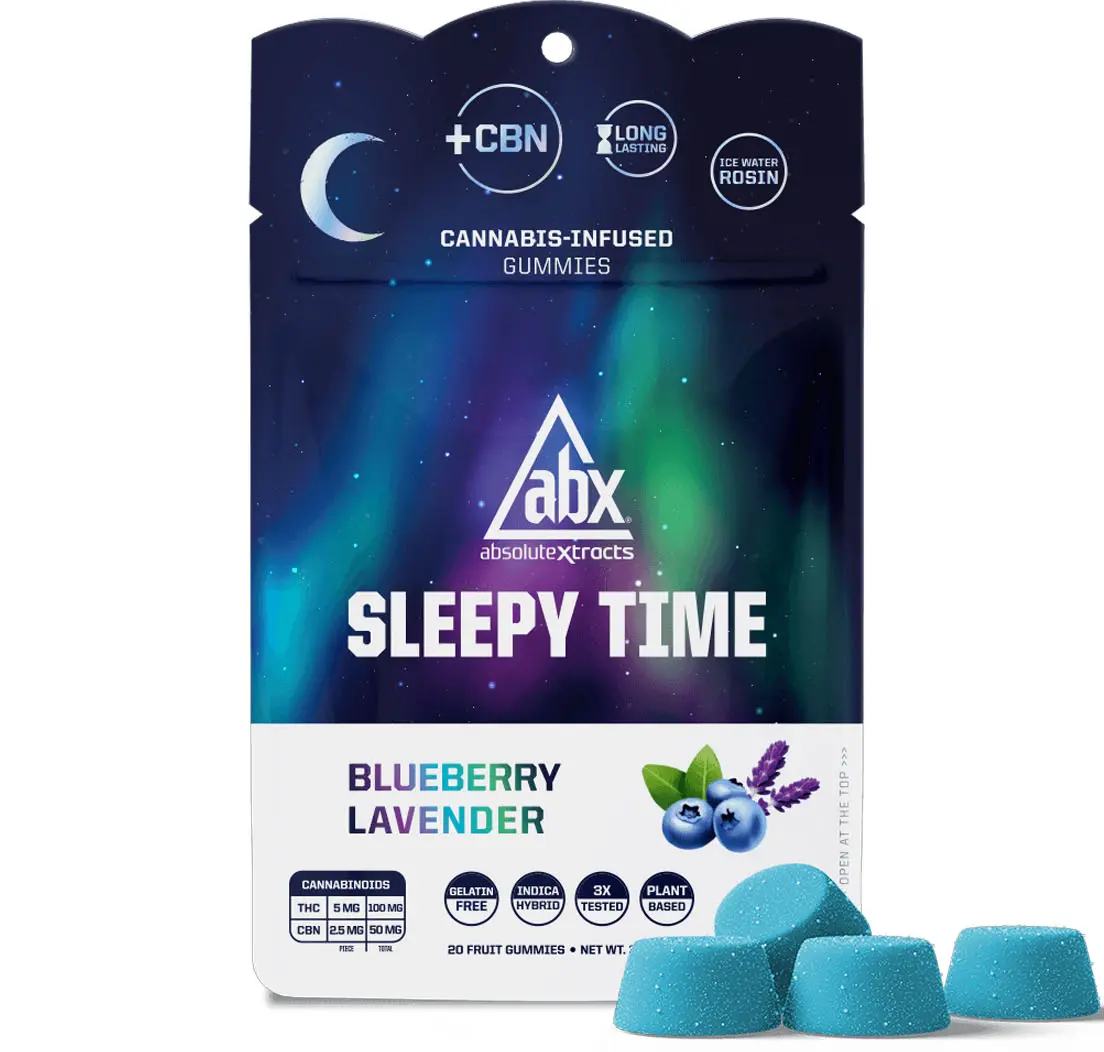 ABX - Blueberry Lavender 2:1 THC:CBN Sleepy Time Solventless Gummies - 150mg
