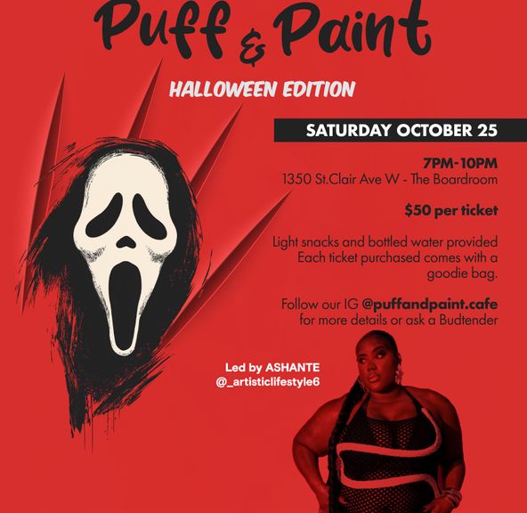 1 EVENT TICKET: Puff & Paint Halloween Edition