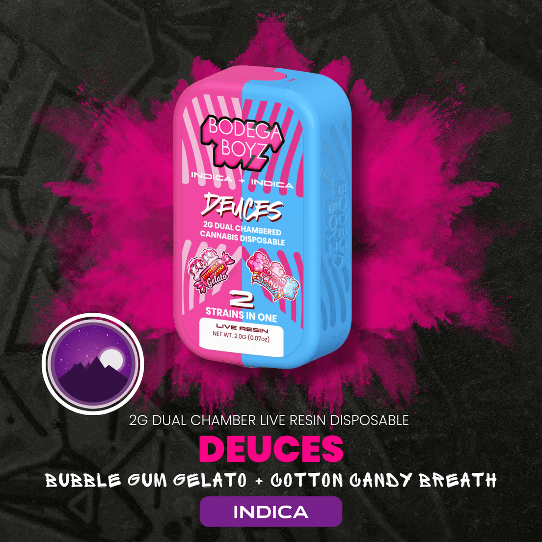Bodega Boys Deuces 2G Disposable ( BUBBLEGUM GELATO & COTTON CANDY )