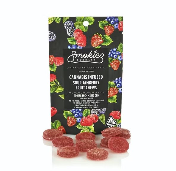 Smokiez Fruit Chews Sour Jamberry 100mg
