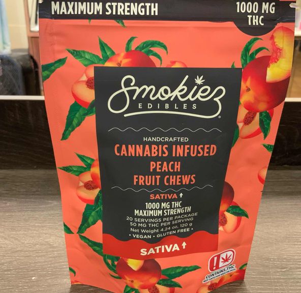 Smokiez Peach Sativa 1000mg Gummies