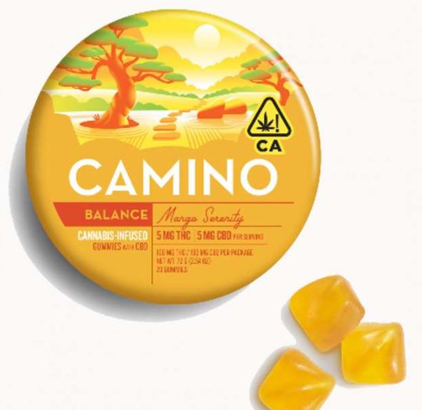 Kiva Confections - Camino Mango Serenity - 1:1 CBD/THC Gummies - 100mg 72g