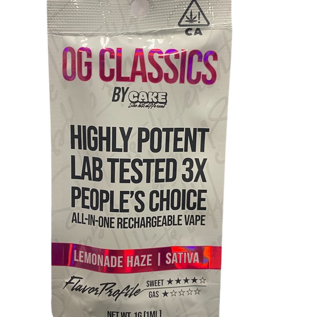 Cake OG Classics - Lemonade Haze 1g Rechargeable Disp.