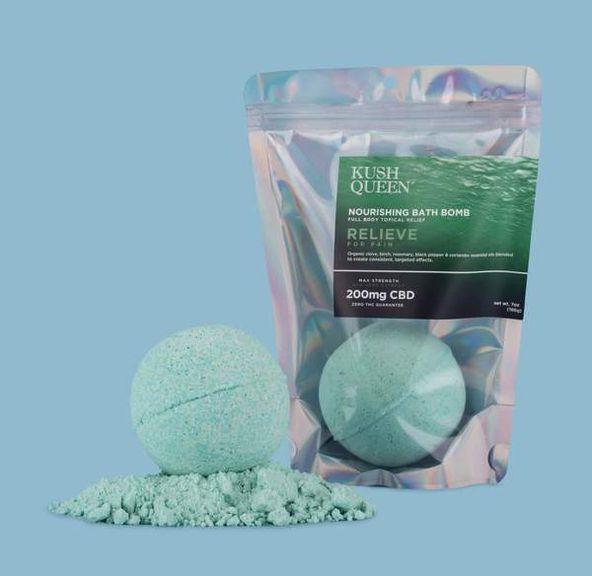 Bombs Kush Queen - Relieve 1:1 25mg CBD/25mg THC | Bath Bomb