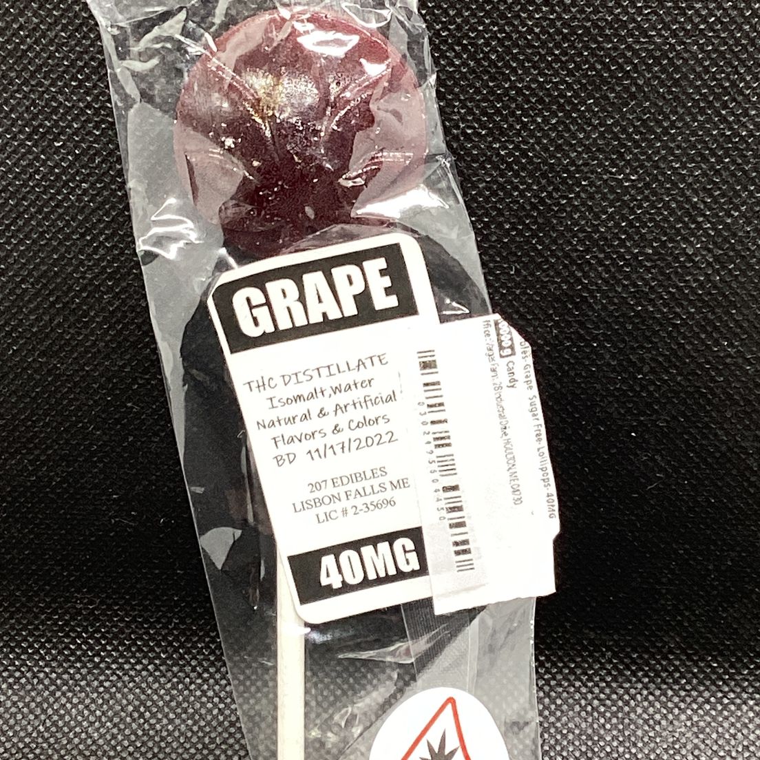 207 Edibles- Grape- Sugar Free- Lollipops- 40MG