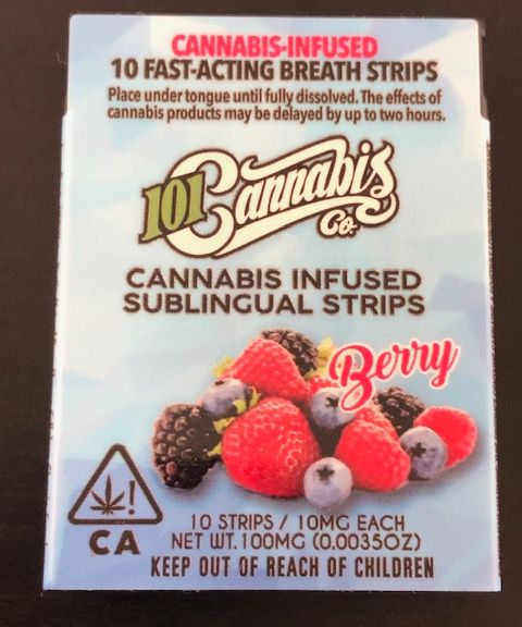 101CANNABIS - EDIBLE STRIP EA- BERRY 10MG/SERV