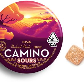 Kiva Camino Gummies - Sours Orchard Peach 'Balance' (100mgTHC /100CBD)
