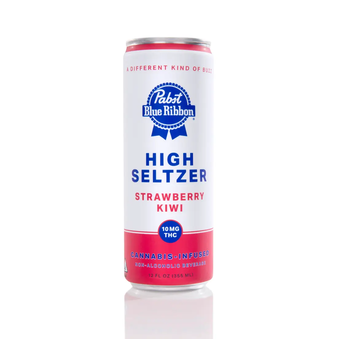 Pabst Blue Ribbon Infused Seltzer Strawberry Kiwi Singles 10mg
