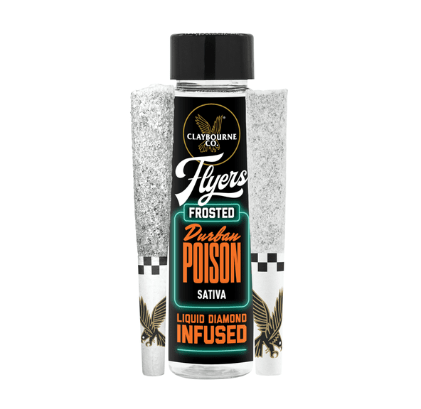 Claybourne | Infused Prerolls | 2 x .5g | Diamond Frosted | Durban Poison