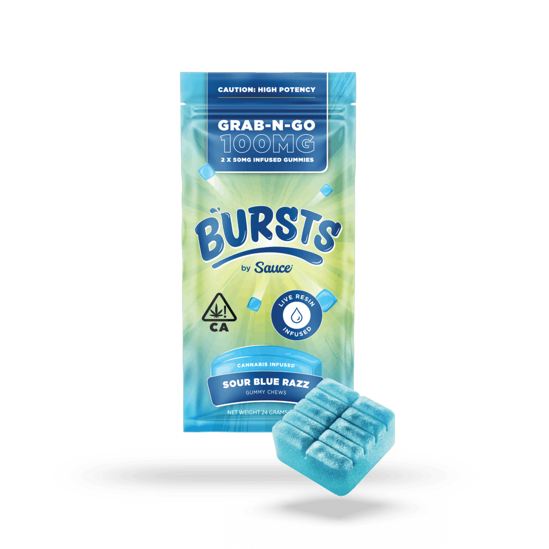Bursts - THC Gummies (Sour Blue Razz)
