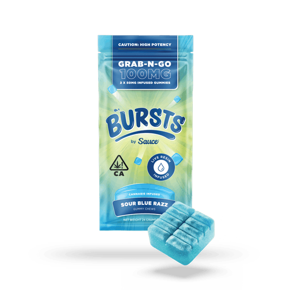 Bursts - THC Gummies (Sour Blue Razz)