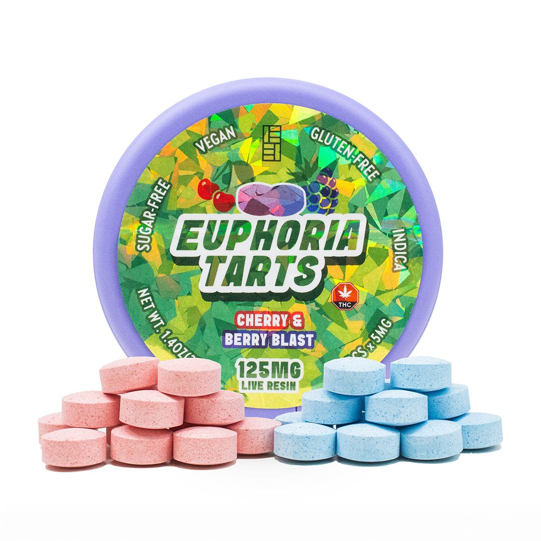 125mg Indica Live Resin Cherry & Berry Tarts by Euphoria Extractions (SUGAR FREE, VEGAN FRIENDLY)