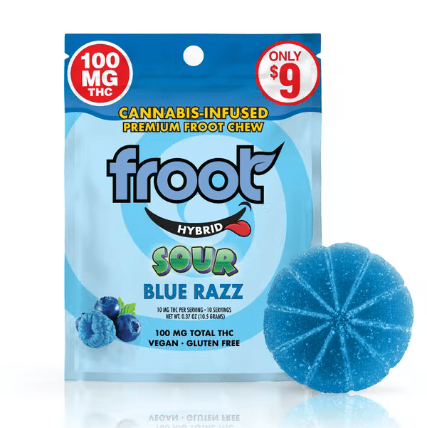 Sour Blue Razz Gummy - 100mg Single Cut-to-dose