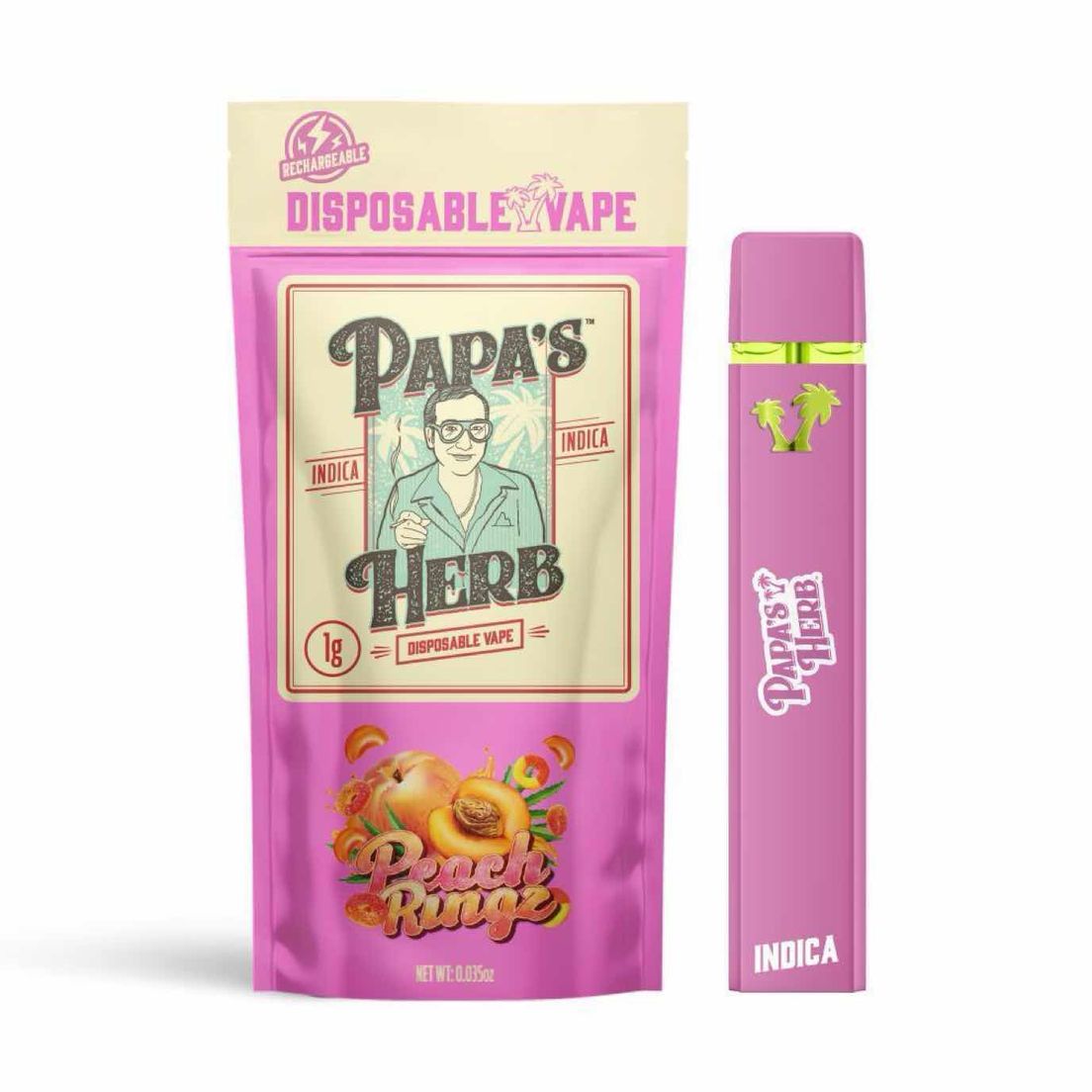 1g Peach Ringz All In One Vape- PAPA'S HERB