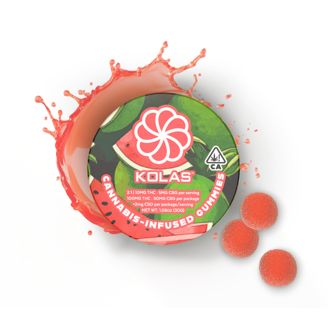 Kolas Gummies Watermelon 100mg THC / 50mg CBG
