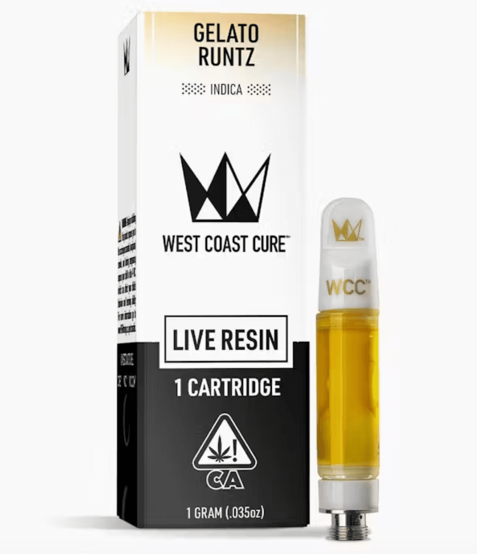 1g Gelato Runtz (Indica) Live Resin Cartridge - West Coast Cure