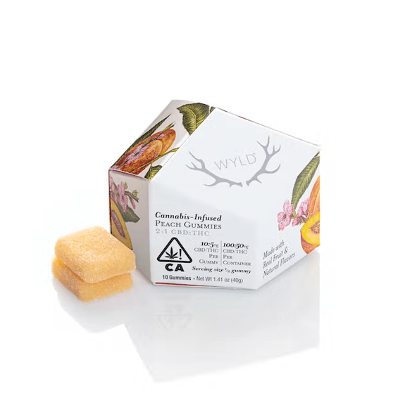 Wyld Fruit Chews Peach 100mg CBD / 50mg THC 2:1