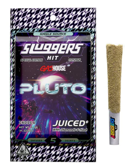 Sluggers Hit - Gashouse - Pluto - Infused Prerolls - 5pk - 3.5g - Indica