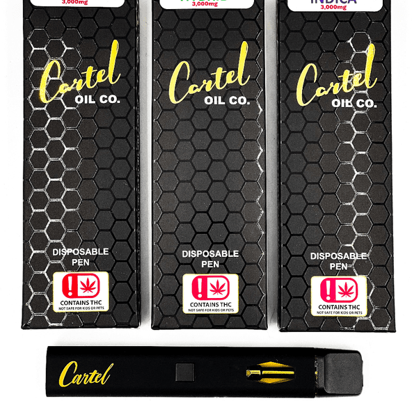 Cartel Oil Co | Disposable | Distillate | Live Terps | Indica | Bubba Kush | 3g