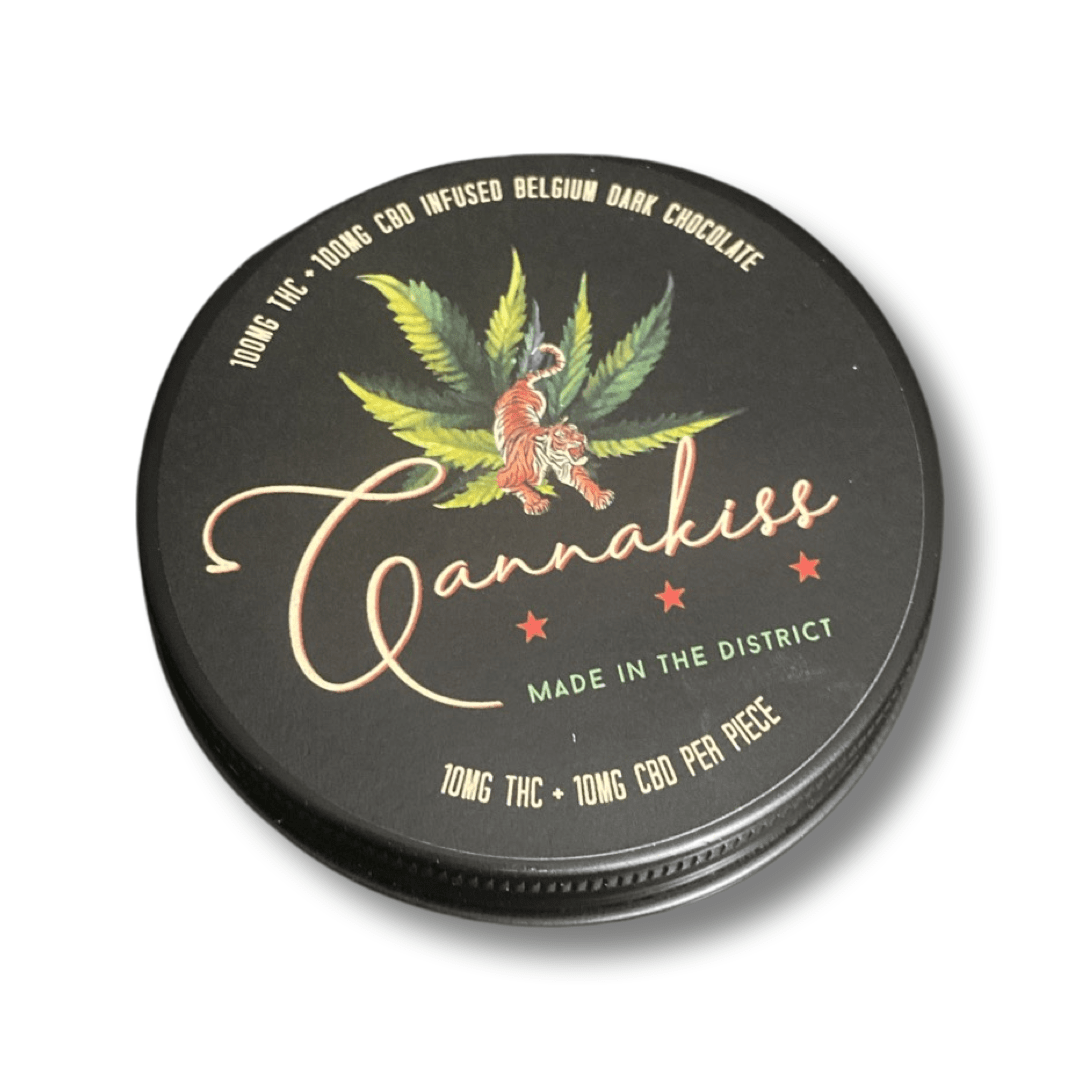 Cannakiss 10 piece tin- Dark Chocolate