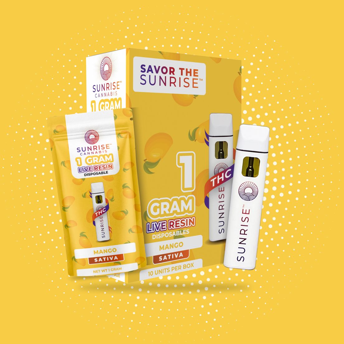 Sunrise 1g Live Resin Disposable - Mango
