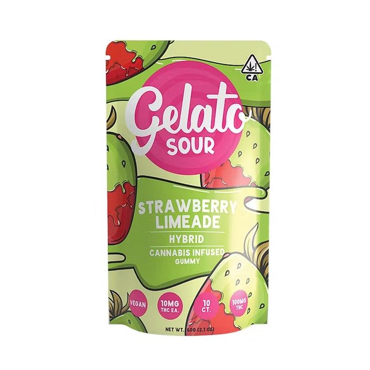 Gelato Gummies Sour Strawberry Limeade 100mg