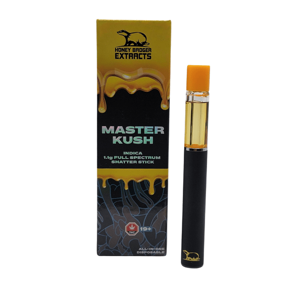 Master Kush - 1.1G Disposable Shatter Pen by Honey Badger