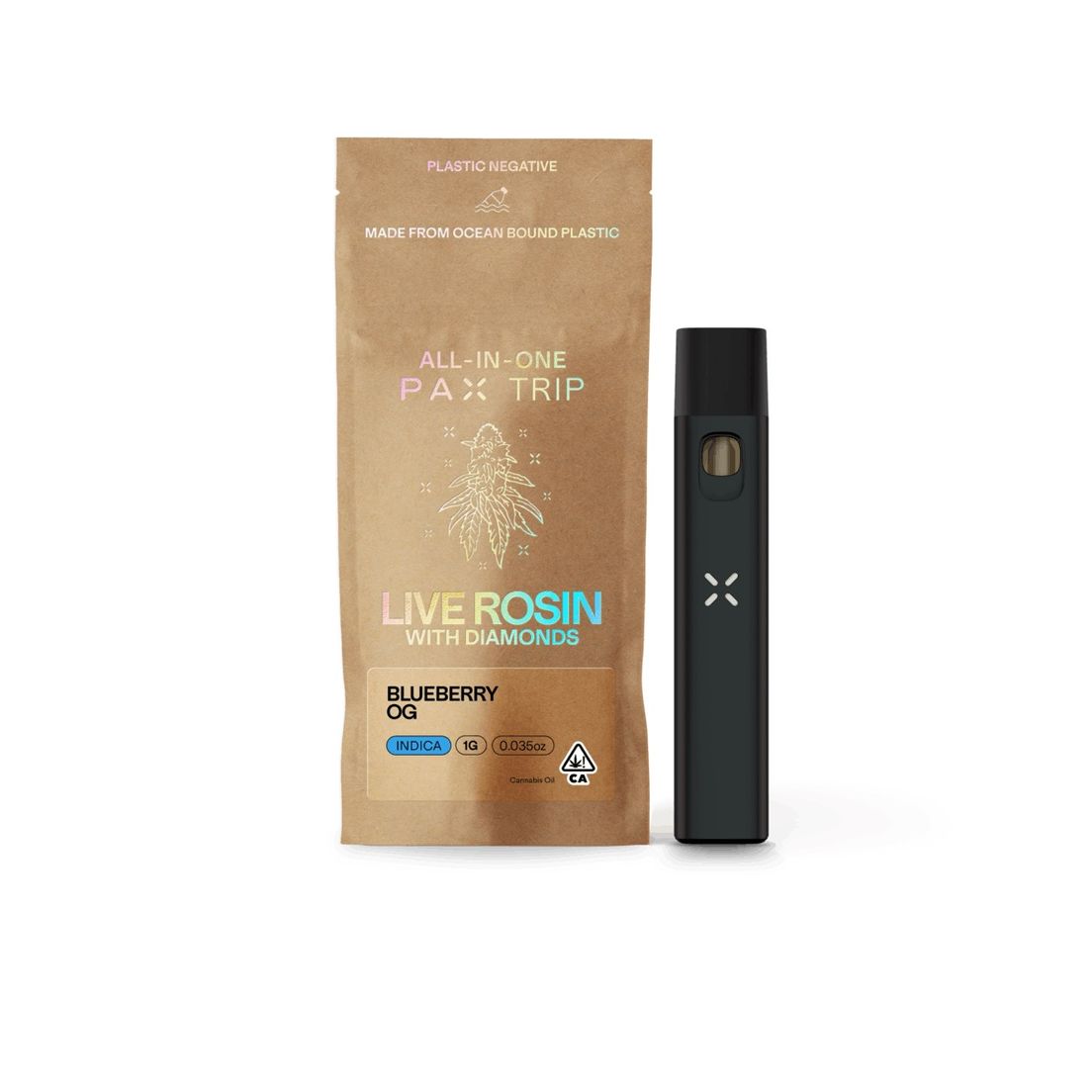 Pax- Trip Blueberry OG AIO Live Rosin With Diamonds 1g (I)
