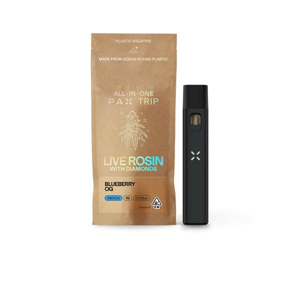 Pax- Trip Blueberry OG AIO Live Rosin With Diamonds 1g (I)