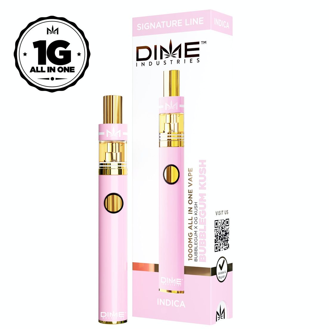 Dime Industries - Bubblegum Kush 1000mg All in One Device 1g