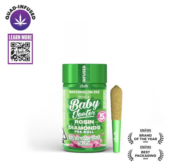 Jeeter - Baby - Quad Infused Prerolls - 5 Pack - 2.5g - Watermelon ZKZ
