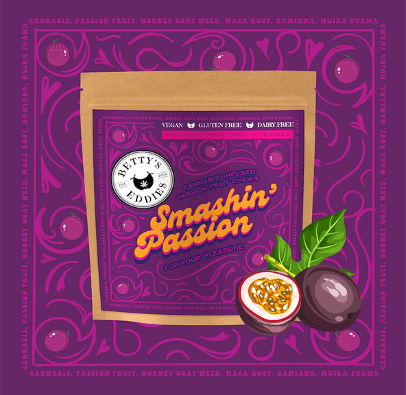 Betty's Eddies Smashin Passion Taffies - 10mg each - 100mg total - 10 pcs - Full Spectrum