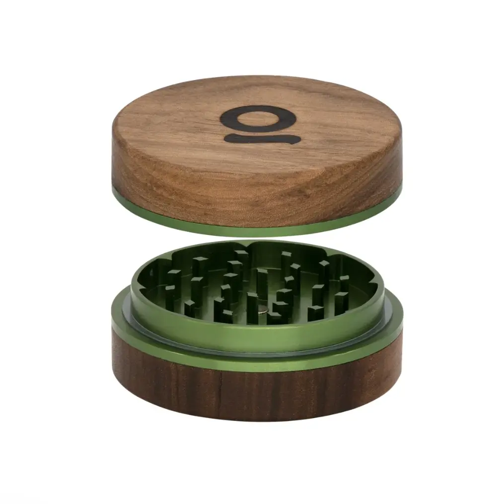 2 PIECE WALNUT & ALUMINUM 3" GRINDER