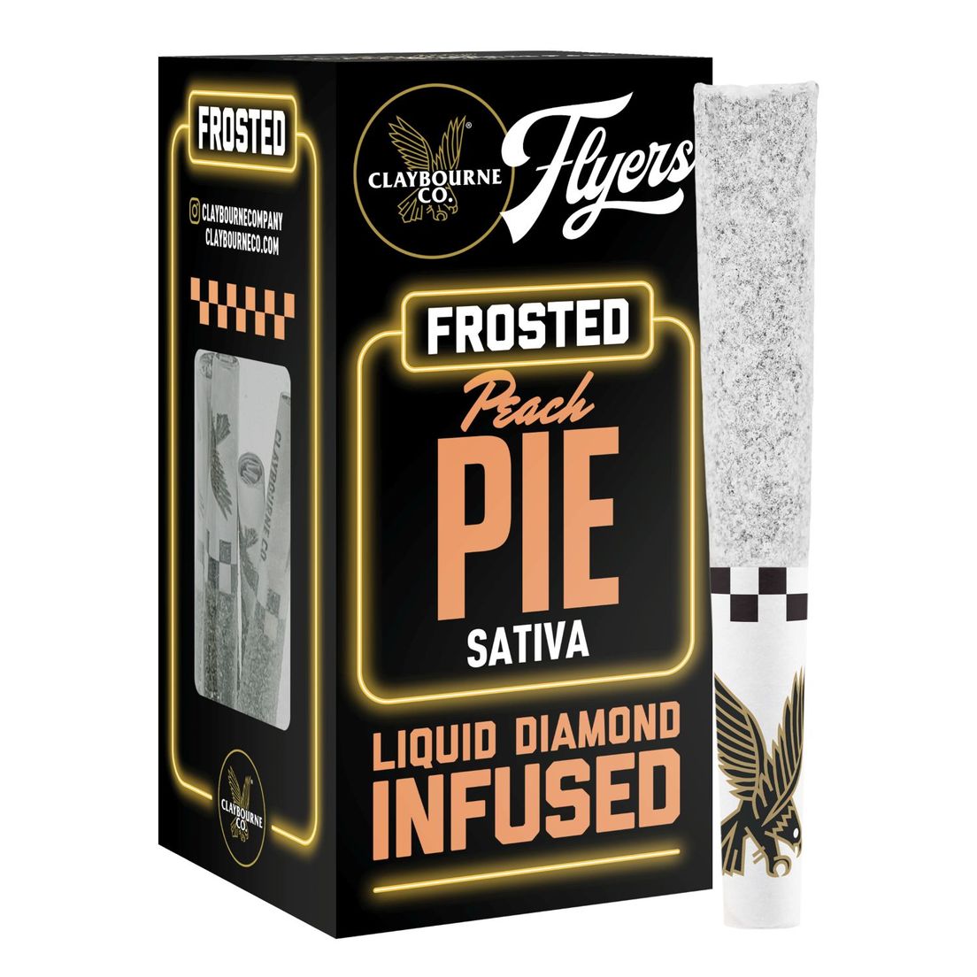Claybourne Co. - Frosted Flyers - (x5) .5g Infused Prerolls - 2.5g - Peach Pie