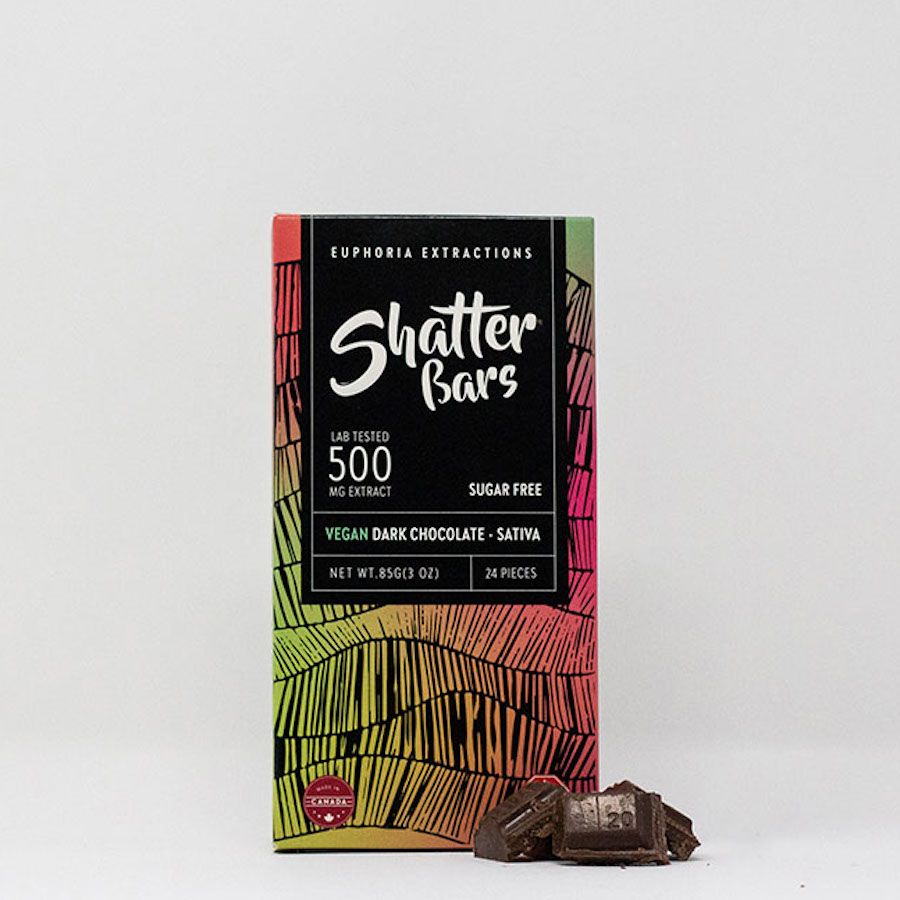 500mg Sativa Dark Chocolate Vegan Shatter Bar by Euphoria Extractions