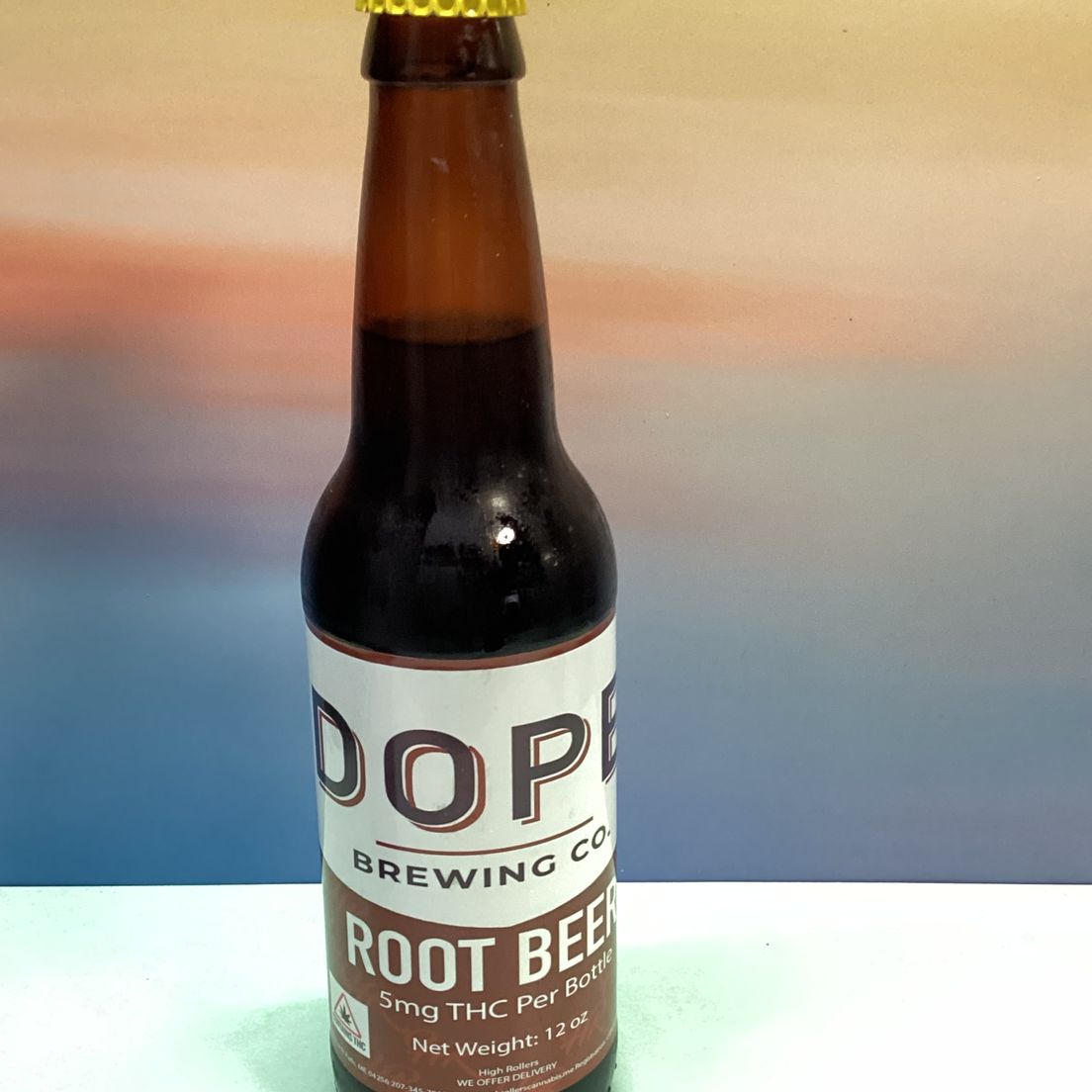 High Rollers- Root Beer- Dope Brewing- Drinks- Soda- THC- 5mg