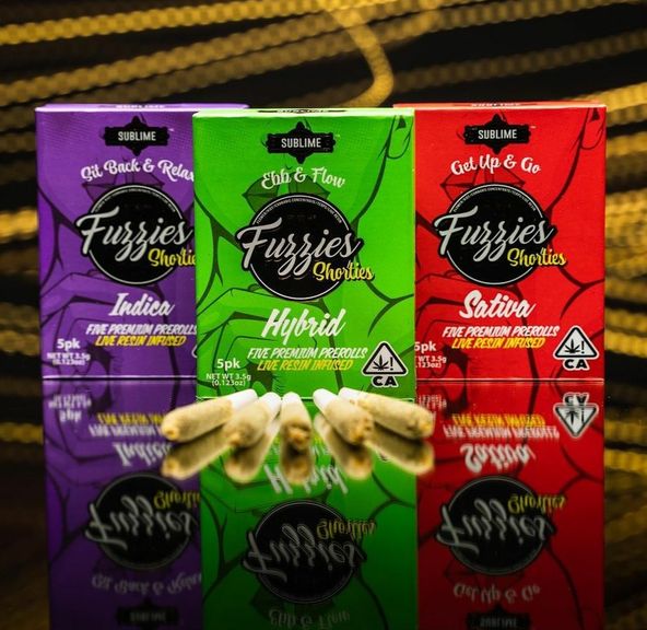D. Fuzzies Shorties 5pk x .7g Live Resin Infused Pre Rolls - Cap Junky (H)