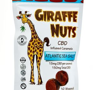 Giraffe Nuts Infused Caramels | Atlantic Sea Salt | 15mg Hemp CBD per piece - 10 Pieces Per package