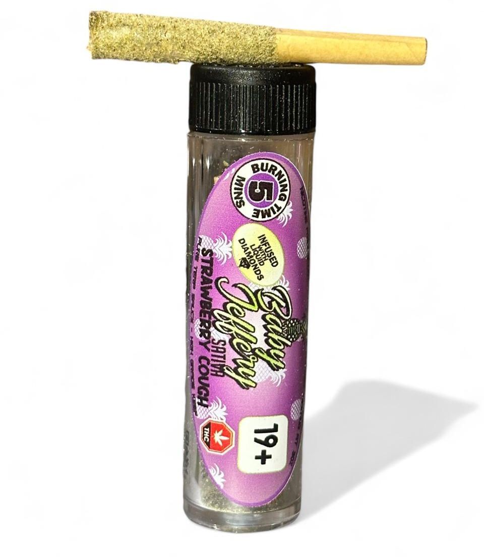 1 x 0.5G Single Baby Jeffery Indica Grape Ape Pre-Rolled