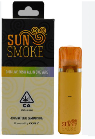 SUN SMOKE NORTHERN LIGHTS 0.5G LIVE ROSIN AIO VAPE INDICA